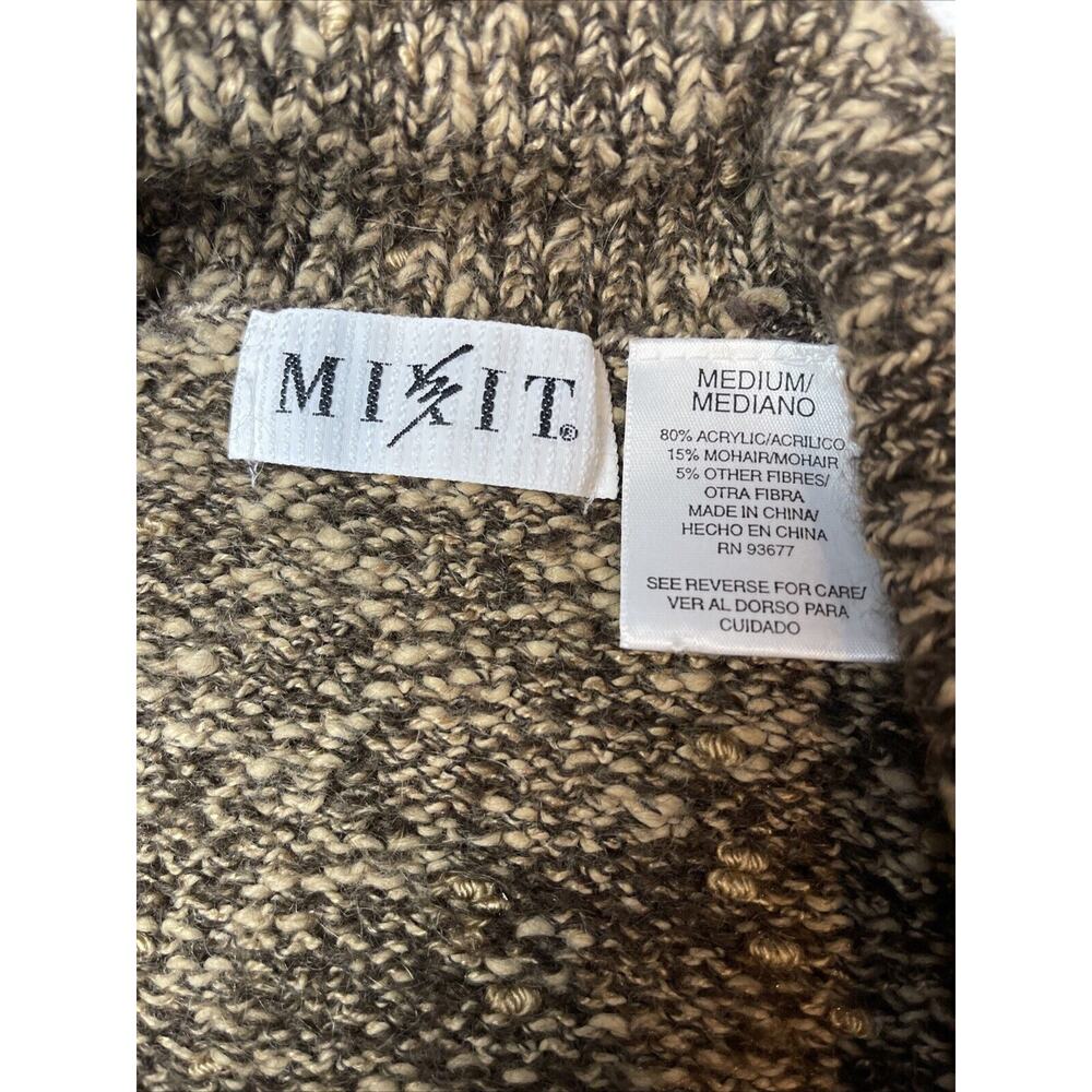 MixIt Double Breasted- Collar-Brown Sweater-15% Mohair-Med - Picture 4 of 9